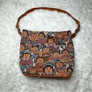 Vintage Rag Doll Raggedy Ann Tapestry Purse Bag